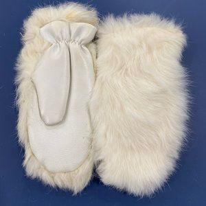 Vintage Rabbit fur and leather children’s mittens